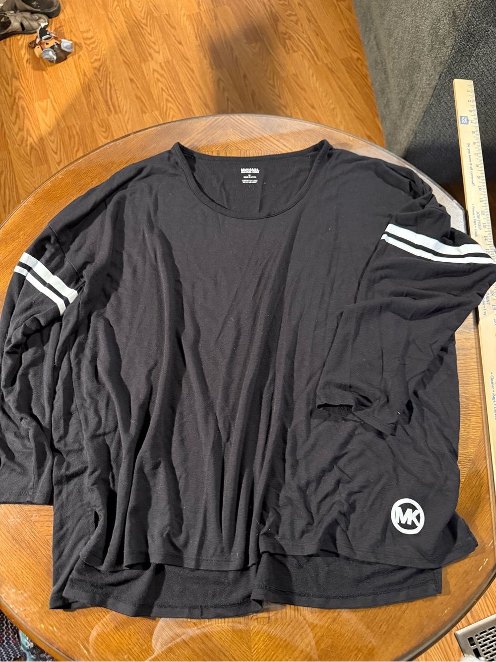 Michael Kors Black Long Sleeve Logo-Trim Pullover - Picture 2 of 4